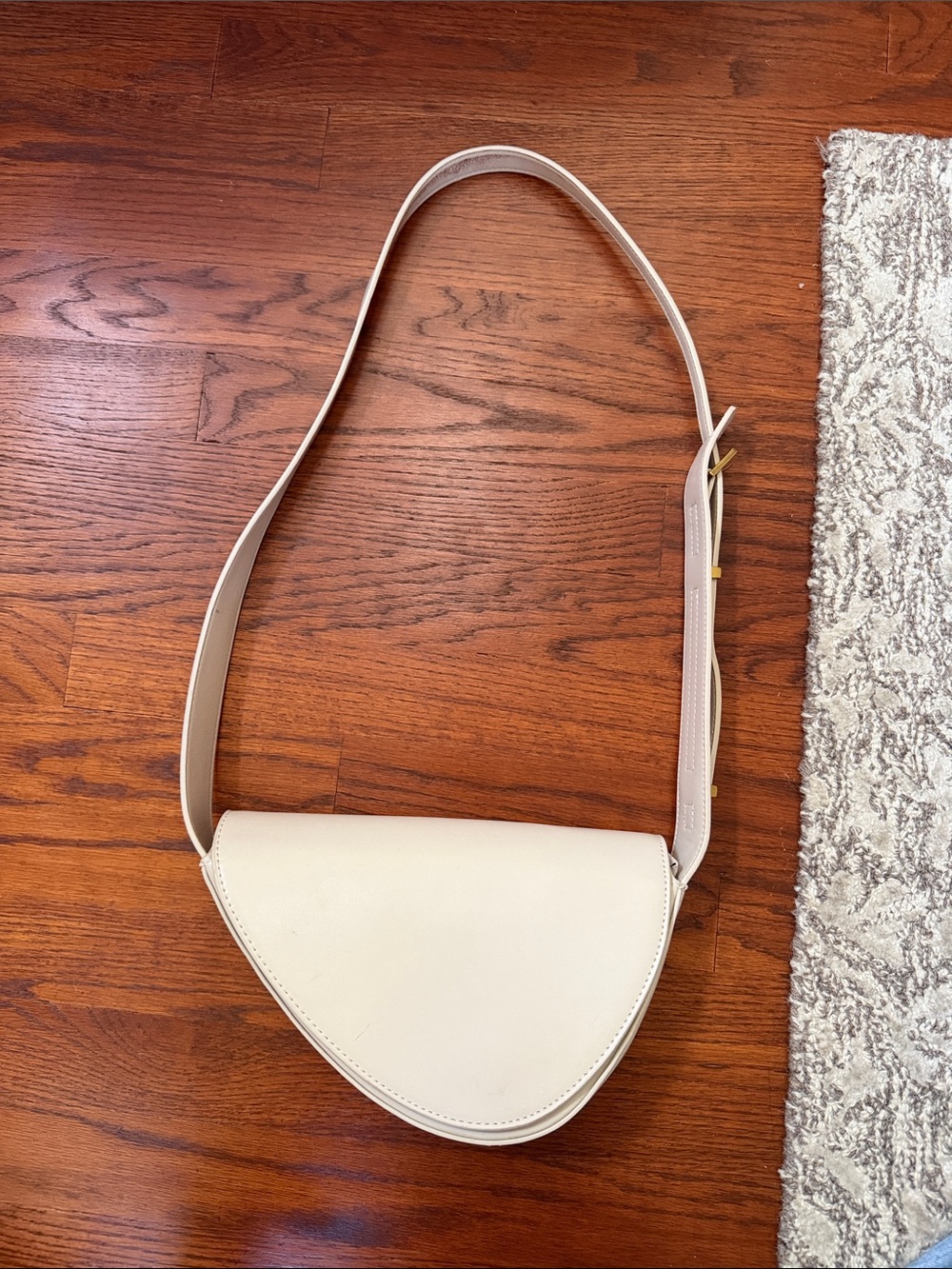 Zara Cream Crescent Crossbody Bag